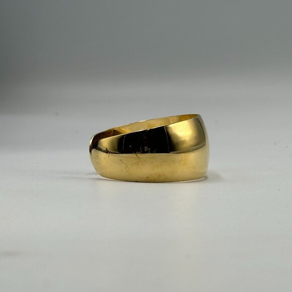 Vintage Monet Cuff Bracelet Gold Tone Chunky Sculptural Wide Band 6.5" - Picture 5 of 9